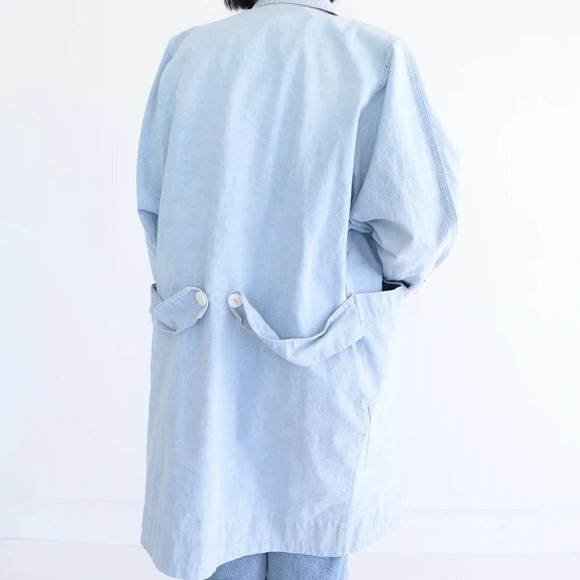 Vintage Green Village Blue Chambray Button Down Jacket 40 - Picture 4 of 16